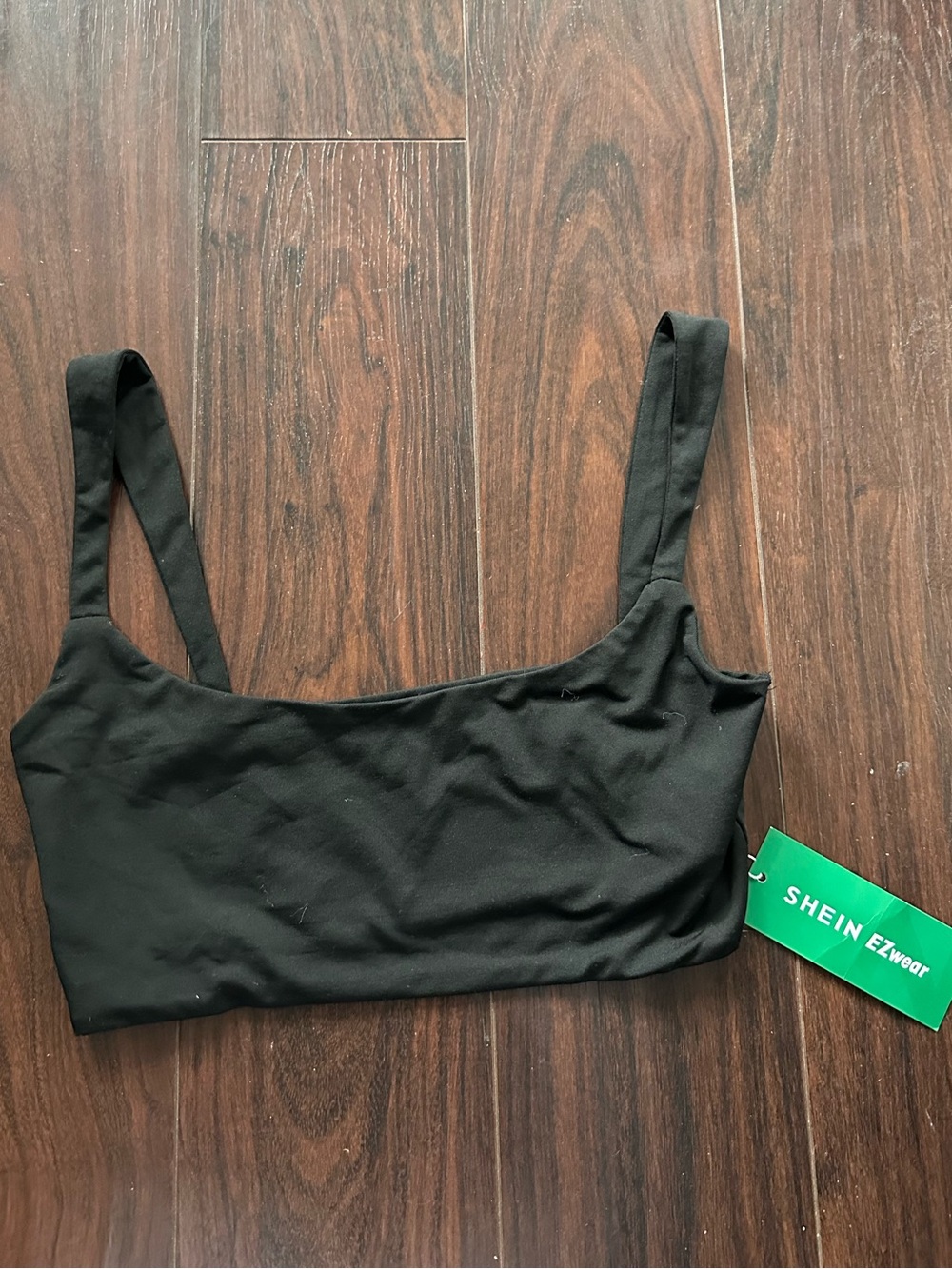 SHEIN Black Square-Neck Bralette Tank